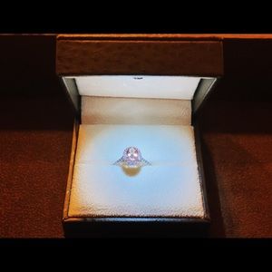 Diamond & Morganite Engagement Ring Brand New